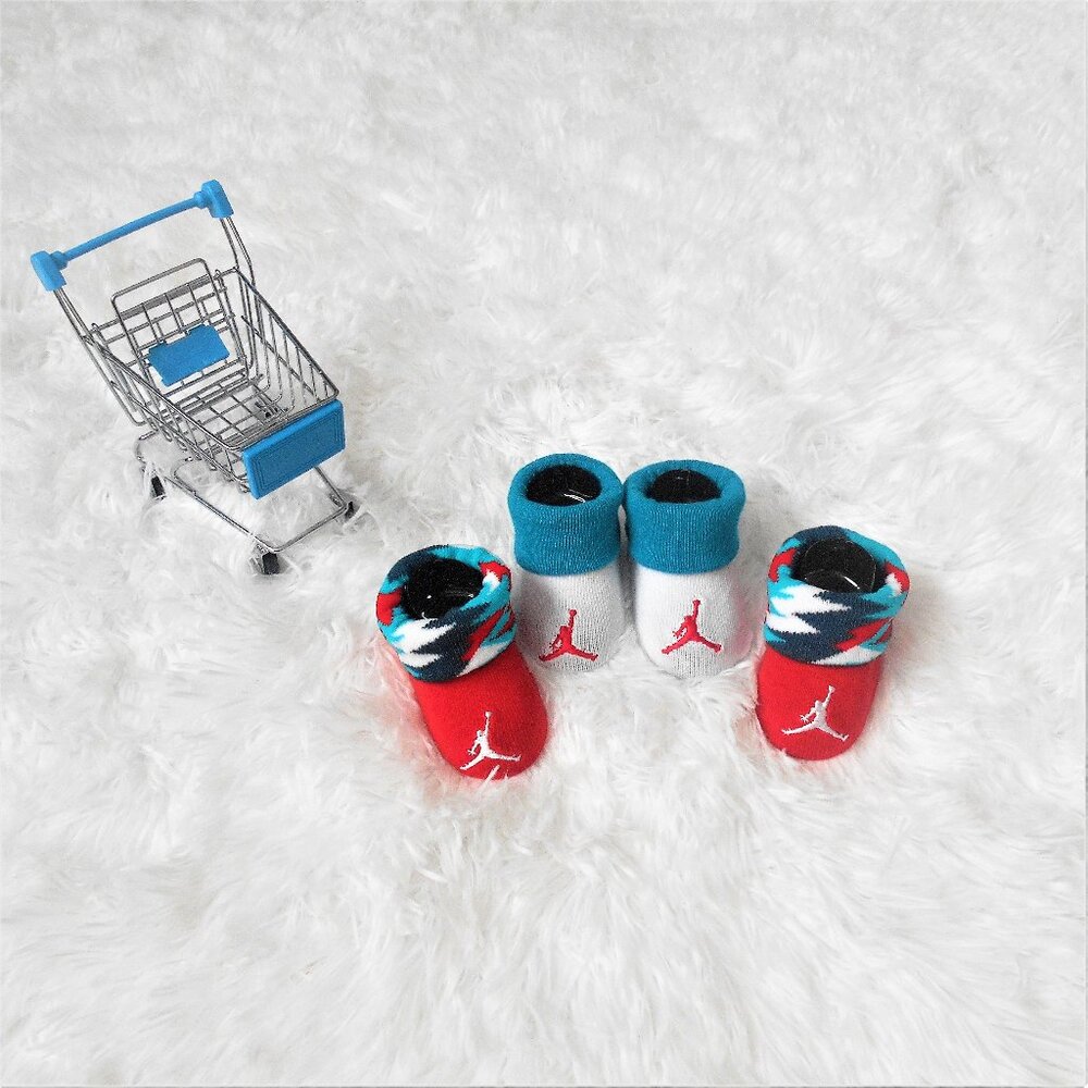 Nike Jordan Infant Booties 2 Pack Baby Newborn 0-6 Mo Orange